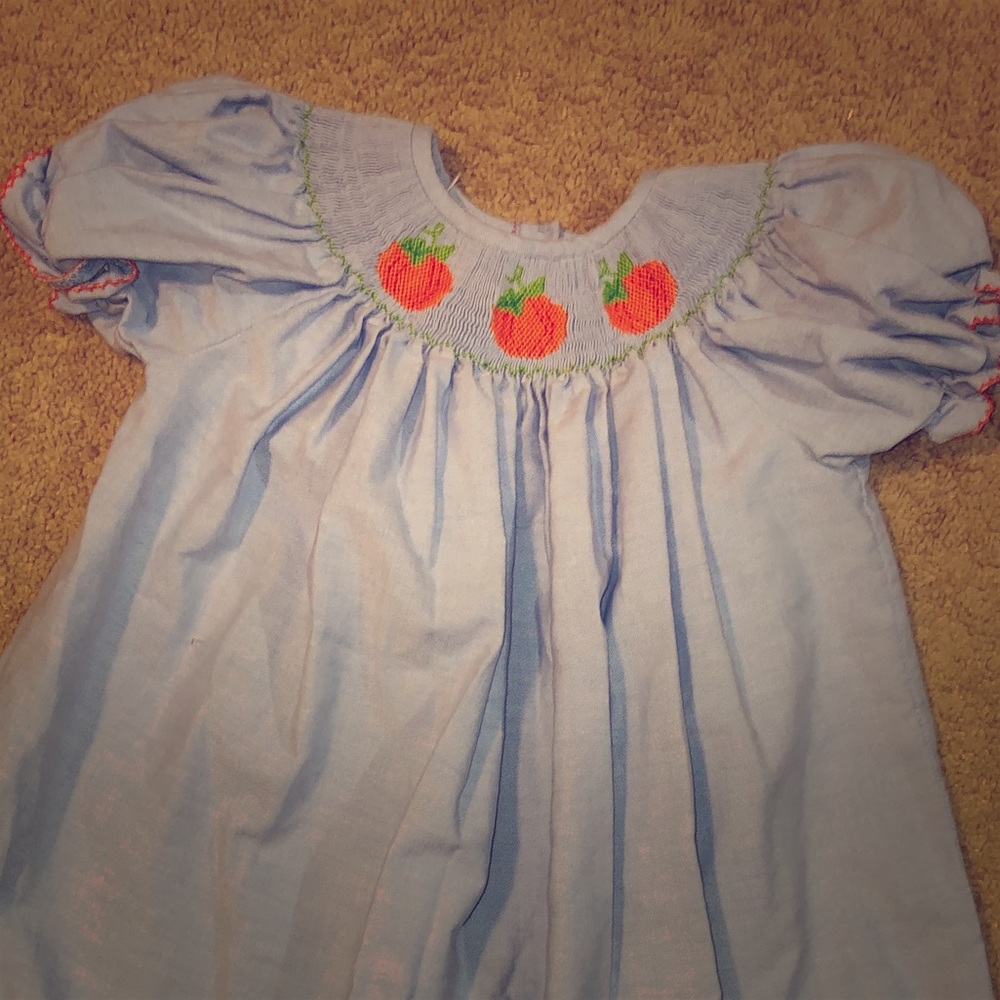 Smocked pumpkin dress!